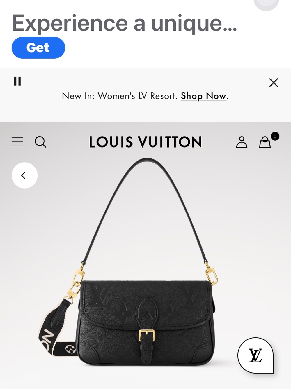 Louis Vuitton Black Embossed Empreinte Shoulder Bag with Gold Hardware